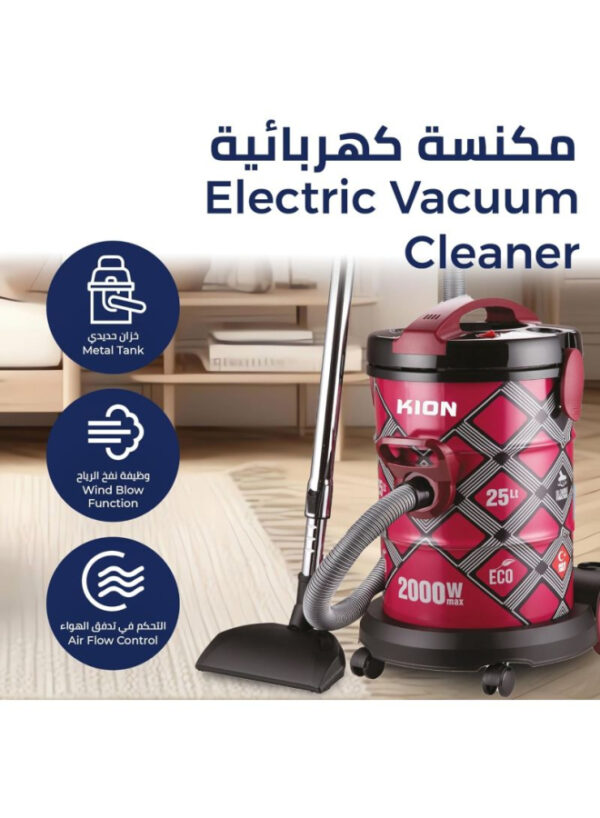 Kion Vacuum Cleaner 2000 W - 25 L - Red - Or-Dvc603