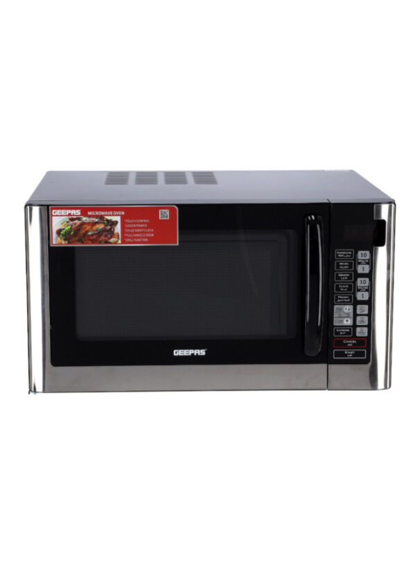 Geepas Digital Microwave With Grill - 45 L - 1500 W - Silver - Gmo1898