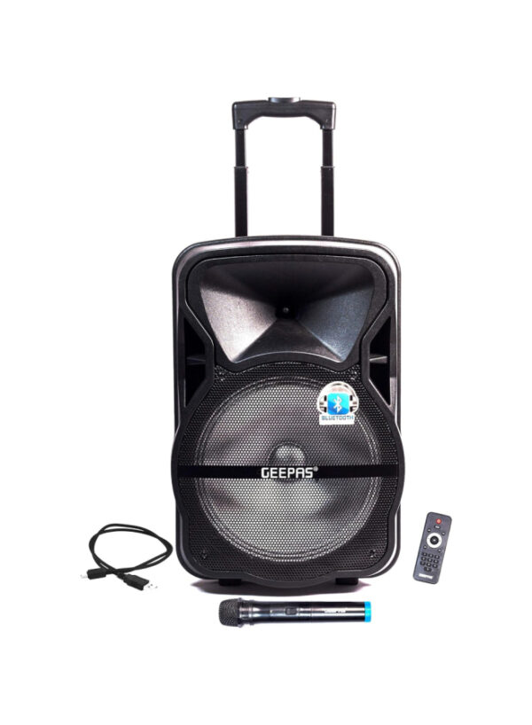 Geepas Portable Rechargeable Professional Speaker - 4000W - Black - Gms8568