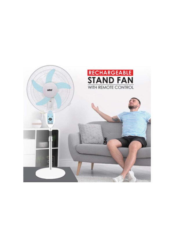 Sanford Rechargeable Stand Fan 45 W - 18 Inch - White - SF6600RSFN