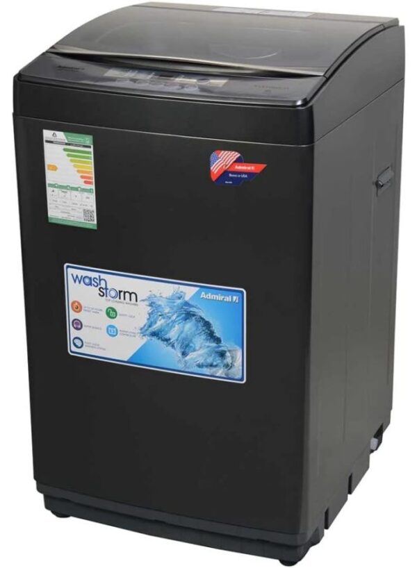 Admiral Top Loading Washing Machine - 8 Programs And Fuzzy Logic Washing System - 11 kg - Black - ADTW12XUSCQ