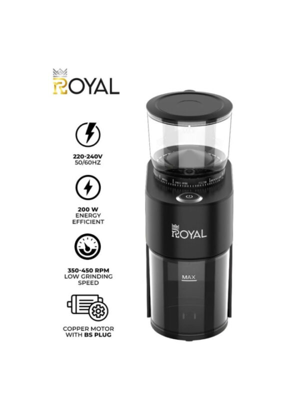 Royal Coffee Grinder - 200 W - Black - RA-CGP1816