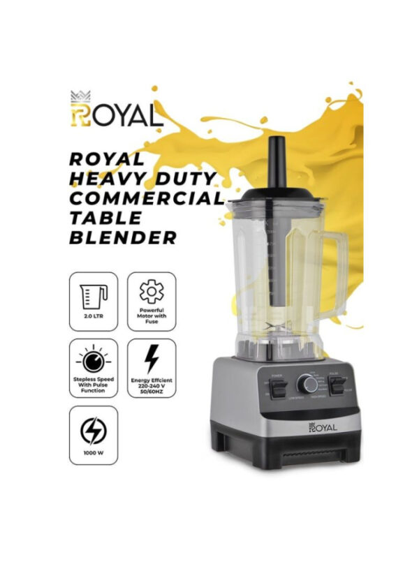 Royal Table Blender With Grinder - 2 L - 1000 W - Grey - RA-CTB2015