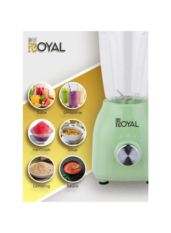 Royal 3 In 1 Blender With Mini Grinder - 1.5 L - 400 W - Green - RA-BG157