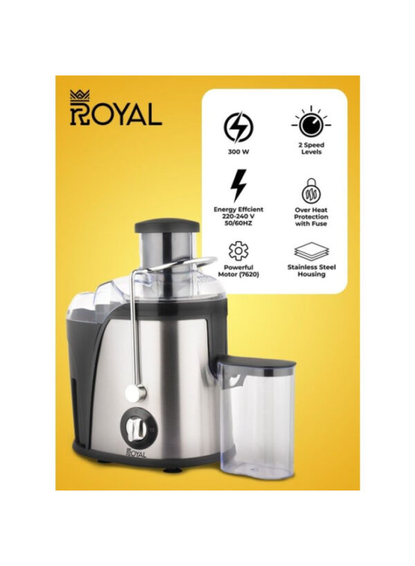 Royal Stainless Steel Juicer - 300 W - Silver And Black - RA-SJ2211